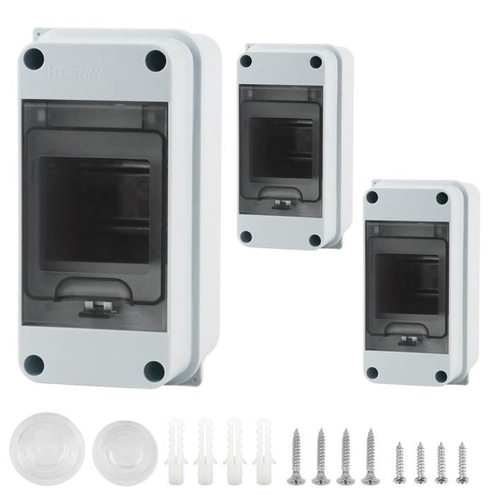 Coffret De Distribution Extérieur Avec Disjoncteur - Boîtier Plastique Résistant Intempéries - 16x13.5x9cm - Pour Protection électrique Extérieure