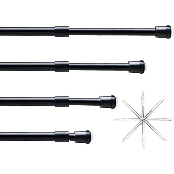 Tringle à Rideaux Télescopique Dorée - Longueur Réglable 122 à 213 Cm - Diamètre 2,2 Cm - Pour Rideaux Lourds