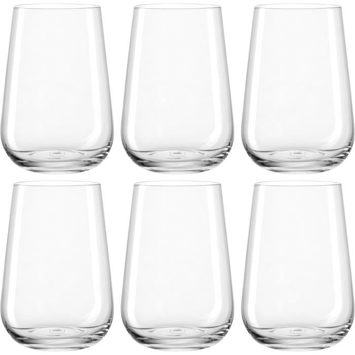 Lot De 4 Verres à Eau 400 Ml Motifs Vintage - Verres Jus Fruits Boho Lavables Au Lave-Vaisselle Relaxdays