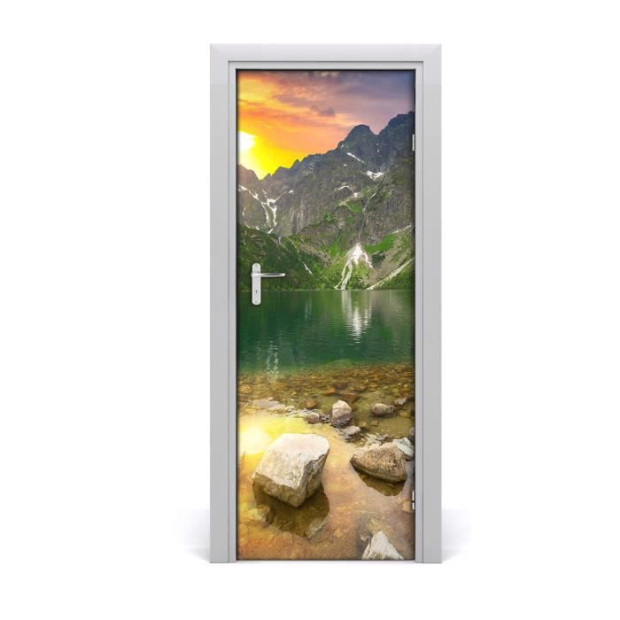 Autocollant Mural Ville Italie En 3D - Sticker Porte Amovible PVC 95x215 Cm - Décoration Colorée - 4