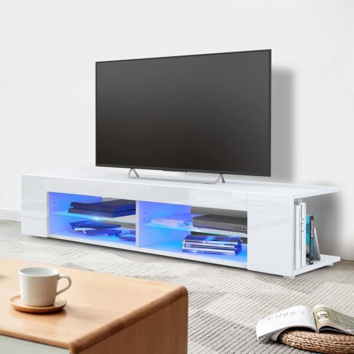 avec Couleur Réglable Capacité de Charge 30 kg Convient pour Salon ou Chambre SIRHONA Meuble TV LED Noir Éclairage LED RVB Banc TV 130x35x45cm avec Couleur Réglable Capacité de Charge 30 kg Convient pour Salon ou Chambre SIRHONA Meuble TV LED Noir Éclairage LED RVB Banc TV 130x35x45cm