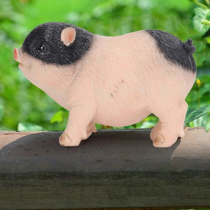 Statue de cochon de jardin VGEBY Résine Blanc 12x6x8cm
