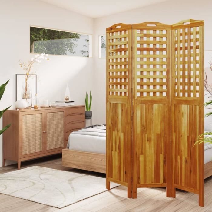 318547 vidaXL Cloison de séparation 3 panneaux 1215x2x180 cm Bois dacacia