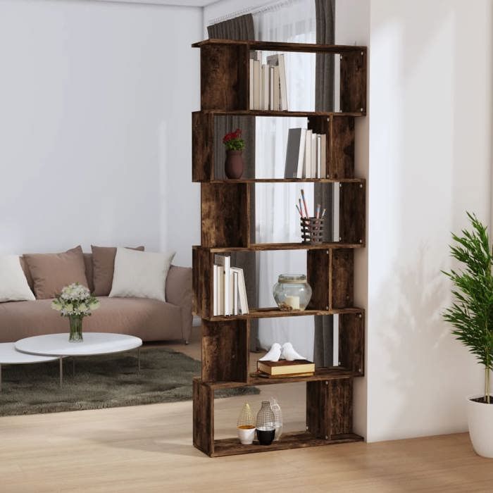 vidaXL Bibliothèque/Cloison Chêne fumé 80x24x192 cm Bois dingénierie 816059