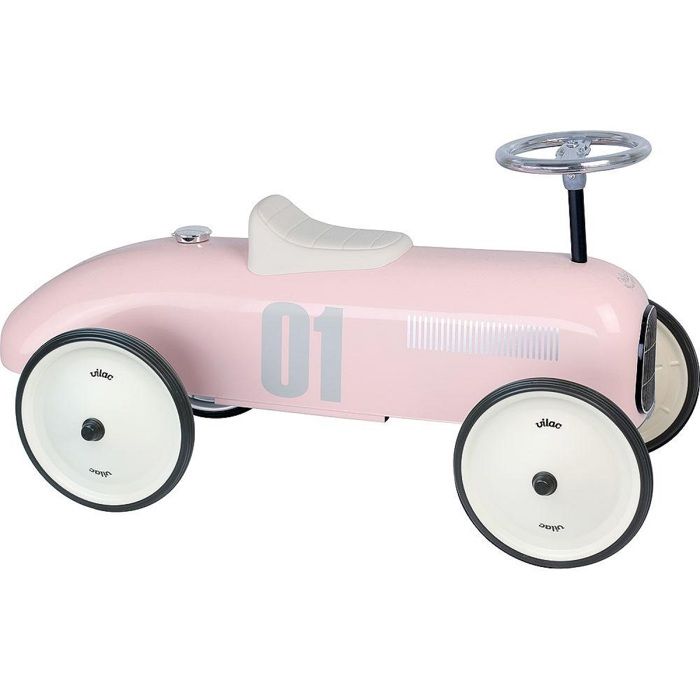 Porteur voiture vintage rose tendre - VILAC - 4 roues - Pour