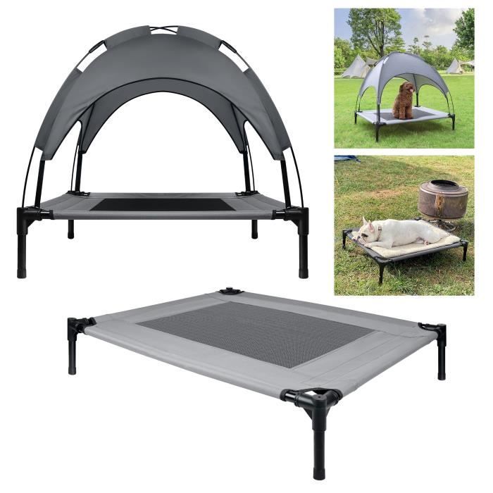 Meilleurs prix pour Lit pour chien avec auvent - XMTECH - 76x61x76cm - Capacité 40KG - Gris - Pour petit chien