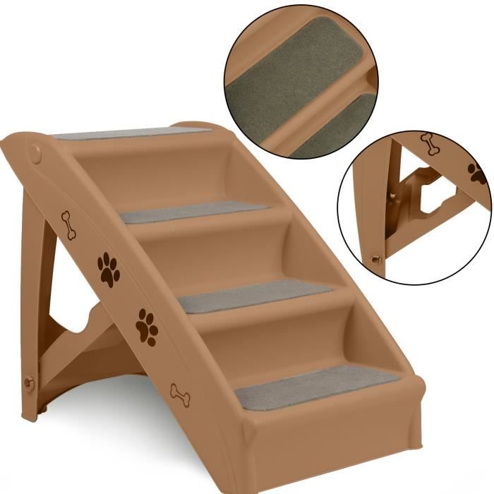 Meilleurs prix pour YRHOME Escalier pliable pour chien, escalier pour animaux de compagnie, aide à l'escalade, escalier antidérapant pour chat