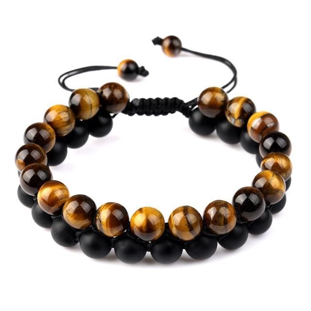 Bracelet Homme En Pierre Naturelle Réglable Bracelet Oeil De Tigre Pierre Volcanique Reiki
