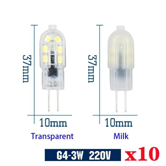AMPOULE LED,G4 3W 220VTransparentWarm WhiteAmpoule Led G4 G9 3w 5w