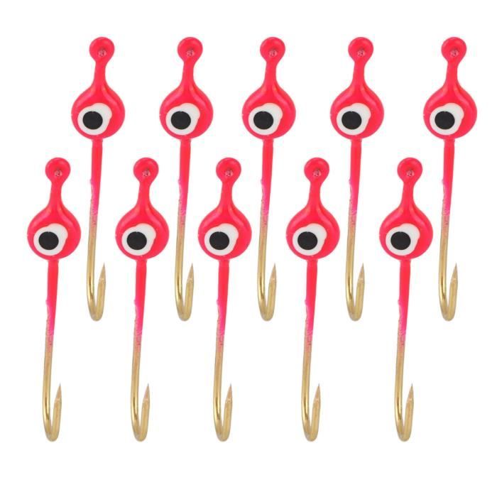 Lot De 10 Leurres à Tête Plombée Eagle Claw 1/16 Oz - Jigs Jaune Et Orange, Avec Crochet Et Bille