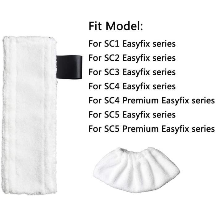 Tête de serpillière de rechange pour Karcher Easyfix SC2 SC3 SC4 SC5,  chiffon en microcarence, couvercle