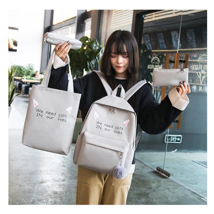 Sac a dos College Scolaire Toile Sac dos Cartable Coll ge Lyc e