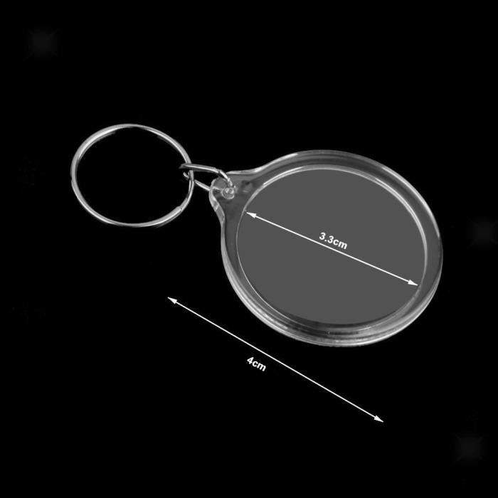 Porte-Clés Photo Personnalisable Kurtzy - Lot De 100, 5.4x3.4cm Transparent