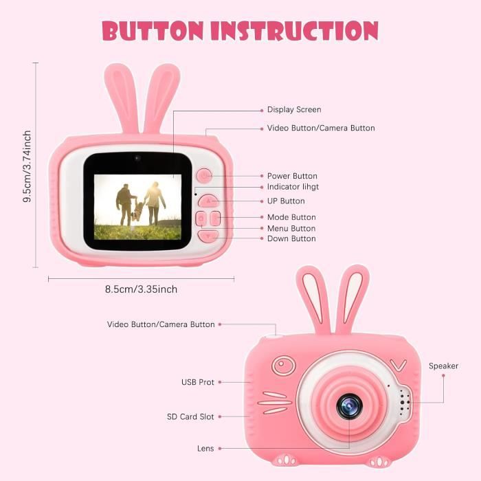 Appareil Photo pour Enfants,2.0 Pouces Enfant Appareil Photo Numérique