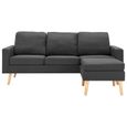 6489MARKET TOP- Canapé d'angle à 3 places design vintage - Canapé Scandinave Canapé Relax Sofa Salon Classique avec repose-pied Gris-2