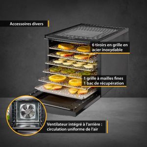 Déshydrateur Alimentaire BioChef Arizona - 8 Plateaux Inox - Blanc