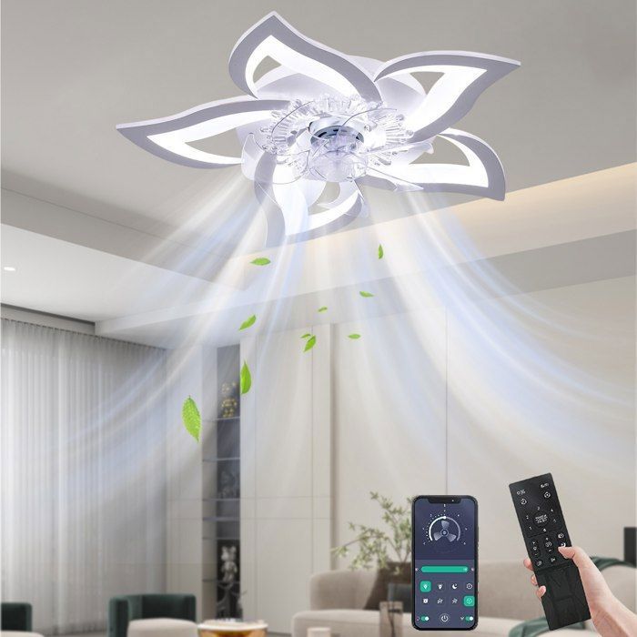 Ganeed 78 Cm Ventilateur De Plafond Avec Télécommande Avec éclairage Salon Luminaire Ventilateur Plafonnier Dimmable Lampe Ventilateur Silencieux Moteur DC Réversible 6 Vitesses Pour Chambre,Or