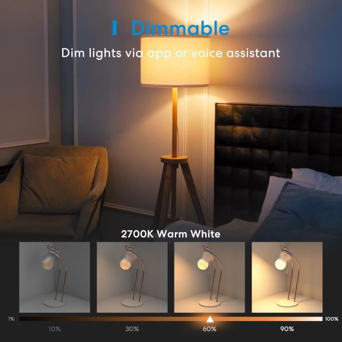 Meross Ampoule Connectée, Ampoule LED Intelligen…