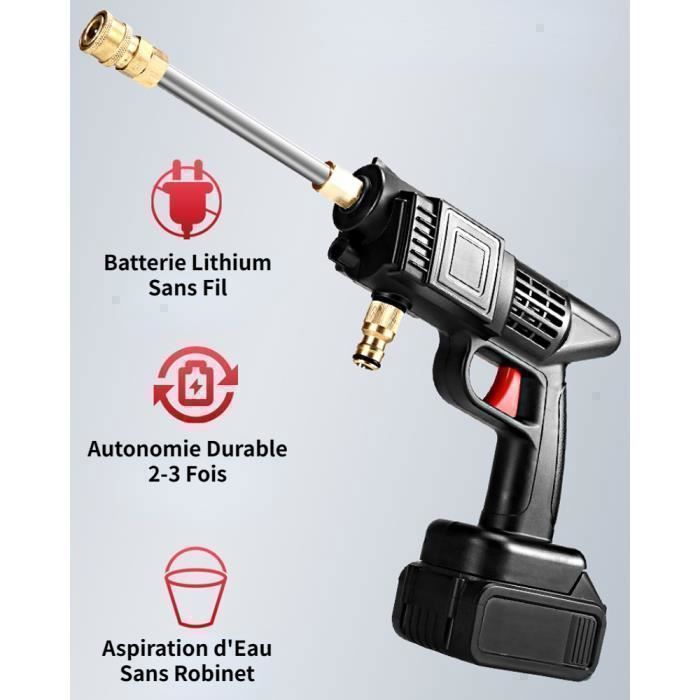 Pistolet à Eau Haute Pression sans Fil 30Bar 6000mah