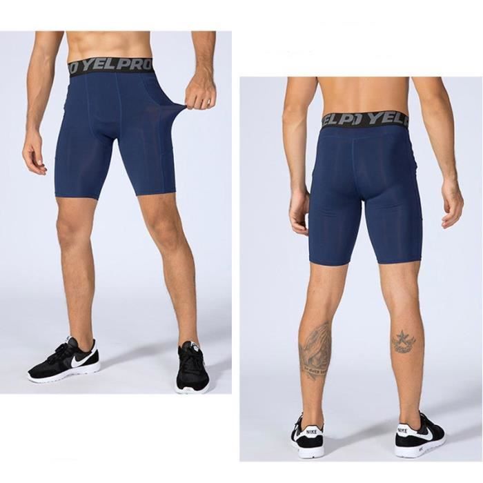 Short De Compression Pour Homme - Coupe Ajustée Sport, Séchage Rapide, Respirant - Idéal Cyclisme Et Entraînement