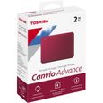 Disque dur externe - TOSHIBA - Canvio Advance - 2 To - Rouge-3