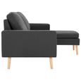 6489MARKET TOP- Canapé d'angle à 3 places design vintage - Canapé Scandinave Canapé Relax Sofa Salon Classique avec repose-pied Gris-3