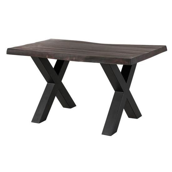 Table à Manger En Bois Massif – 180x90 Cm – Bord D’arbre Naturel | Style Unique Et Robuste