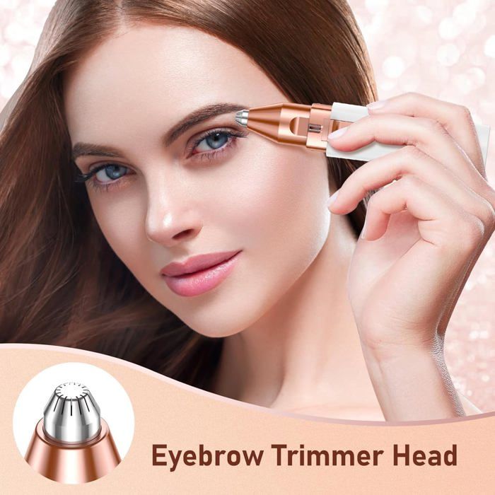 Épilateur électrique Rechargeable Pour Sourcils Et Visage - 2 En 1, Indolore Et Portable