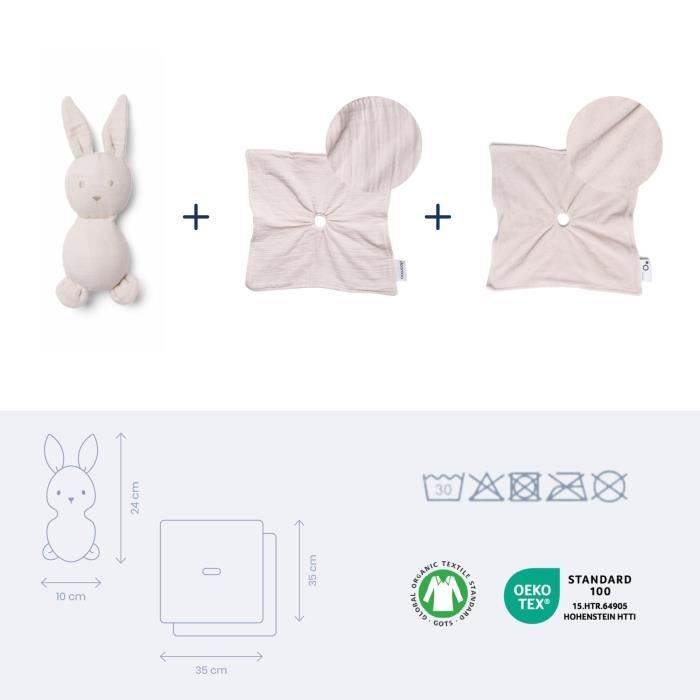 Doomoo Doudou Bébé You&Me - Doudou Réversible et Réconfortant - Fourni avec 2 Corps pour