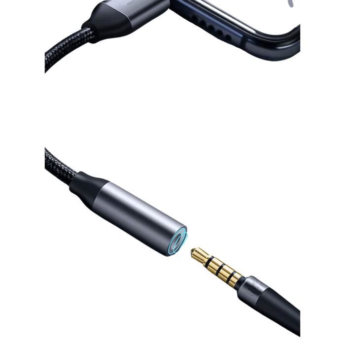 Adaptateur USB C vers Jack Ecouteur Cable(2 en 1)écouteur 3.5mm Audio  Casque Chargeur