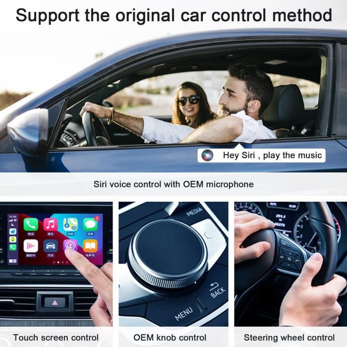 CarPlay Adaptateur sans Fil pour iPhone, Dongle CarPlay sans Fil,  Convertissez CarPlay Filaire en CarPlay sans Fil, 5GHz WiFi Auto-Connect  iPhone Adaptateur CarPlay pour Auto Année 2017 à 2023 : : High-Tech