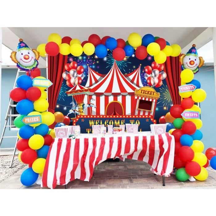 Toile de Fond Carnaval Clôture en Bois et Tente BRP1-189