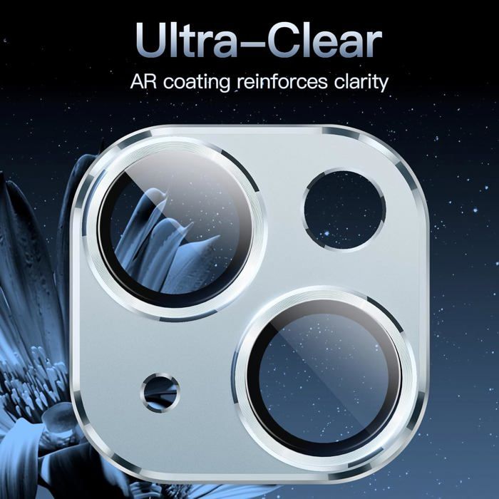Protection écran Verre Trempé 9H Pour IPhone 15 + Protection Caméra - 2+2 Pièces, Anti-rayures, Pose Facile