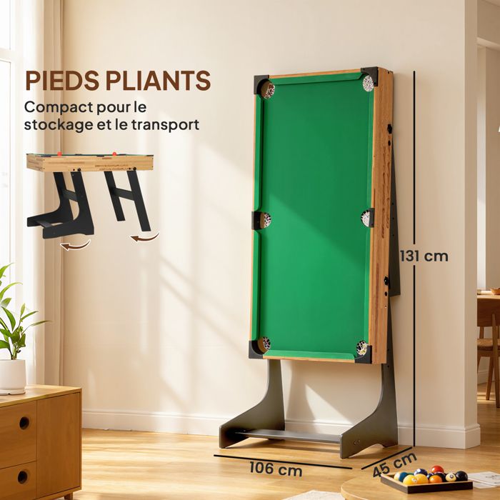 Table Multijeux 13-en-1 SPORTNOW – Baby-foot, Billard, Ping-Pong, Hockey, Échecs, Dames, Backgammon, Bowling – Pour Adultes Et Enfants Dès 6 Ans
