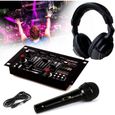 Casque DJ Sono + table de mixage DJ21-USB-MKII IBIZA Sound + Micro Dynamique Noir  -0