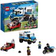 LEGO® City 60276 Le transport des prisonniers, Jeu d'action avec dépanneuse, moto et figurines, kit d'extension du poste de police-0