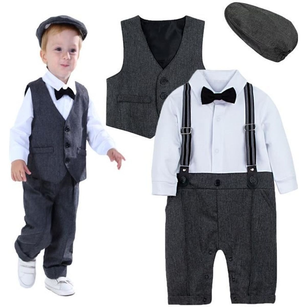 Mintgreen Vetements Garcon Bebe Tenue De Bapteme Manche Longue Fete D Anniversaire Eglise Noir 3pcs Cdiscount Pret A Porter