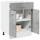 vidaXL Meuble bas Lyon, Gris Béton, 60x46x81,5 cm, Bois d’ingénierie, Rangement salle de bain & cuisine, Armoire sous-évier, 856088
