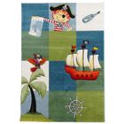 DEZENCO Tapis moderne - 60x110 cm - SMART PIRATE Bleu - Polypropylène - UN AMOUR DE TAPIS