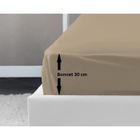 LOVELY HOME Drap Housse 100% coton 160x200x30 cm beige
