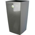 Pot de fleurs - RIVIERA - Nuance Carré - 28 x 28 x H 52 cm - 31L - Gris pailleté