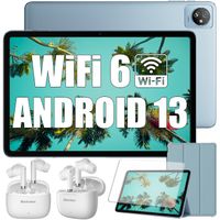 Blackview Tab 30 WiFi Tablette Tactile 10.1 pouces HD+ IPS WiFi 6, RAM 6 Go ROM 64 Go 5100mAh Bleu Avec Airbuds 4 Blanc