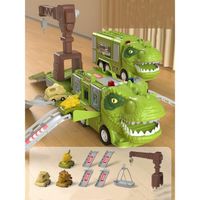 Vert - Jouet de camion de dinosaure pour enfants, Déformation de dinosaure pour enfants, Piste de bricolage,