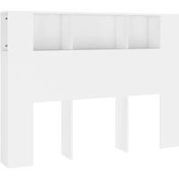Tête de lit avec rangement accessoire de lit table de chevet etagère 140 par 18,5 par 104,5 MDF blanc