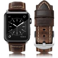 Bracelet en cuir véritable pour Apple Watch Band Series 6/5/4/3/2/1 Couleur Café Pour iWatch 38mm ou 40mm41mm