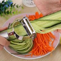Acier inoxydable éplucheur fruits et légumes double râpe à raboter cuisine Gadget pomme de terre carotte râpe