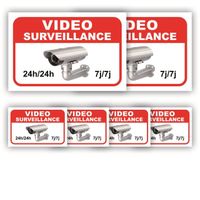 6 Autocollant Videosurveillance Alarme maison : 150x100mm (x2) + 75x50mm (x4) - Anti UV - garantie 5 ans - SARBca