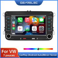 GEARELEC Autoradio 7 Pouces pour VW Carplay Sans Fil Android Auto Lecteur Mp5 Multimédia Avec Écran USB Miroir Bluetooth Appels