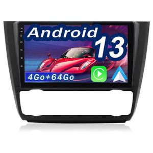 AUTORADIO Junsun Autoradio Android 13 4Go+64Go pour BMW 1 Series E81 E82 E87 E88 (2004-2011)avec 9 Pouces Carplay/Android Auto GPS WiFi
