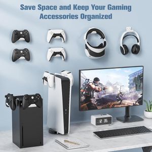 Support Casque Universel Avec Base Lestée Et Plateau Rangement - Stable, Design Incurvé, Pour Casques Gaming Et écouteurs